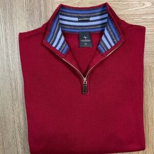 TailorByrd‎ 1/4 Zip Golf Sweater Mens XXL Burgundy Preppy Resort Classic Tennis